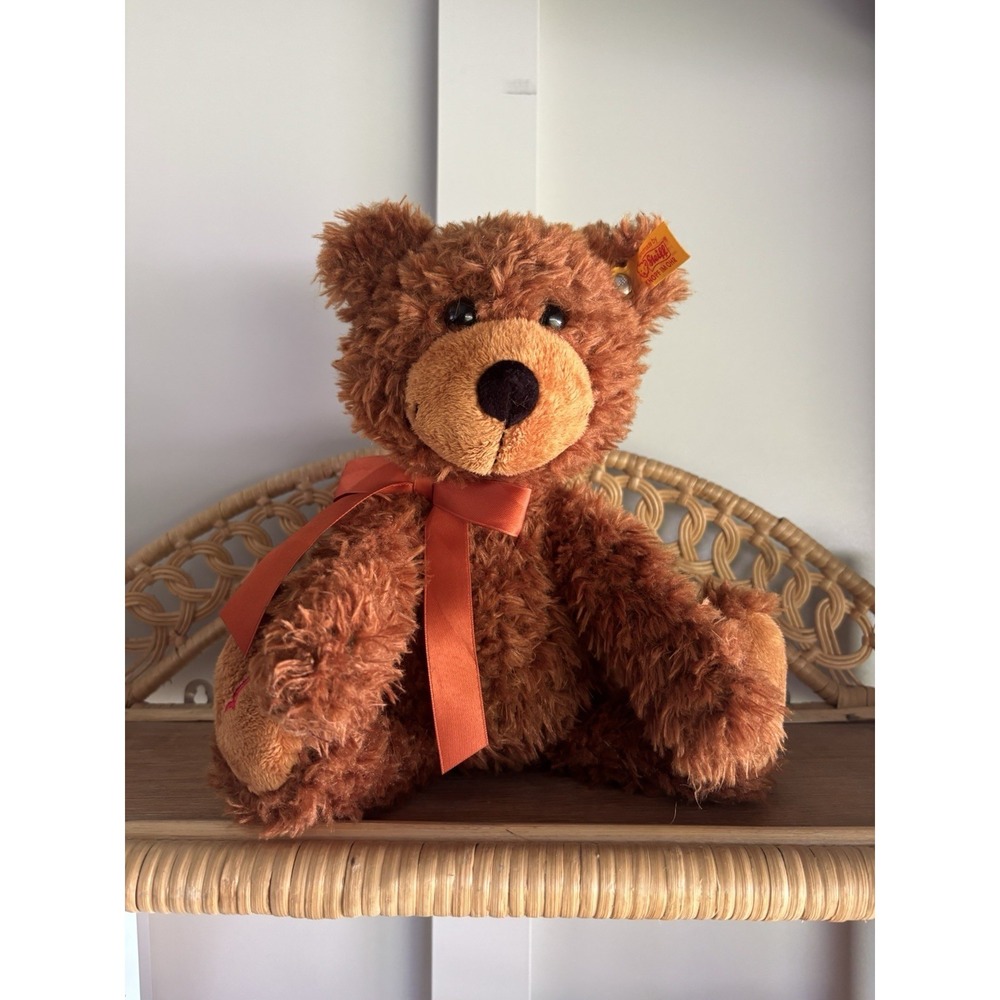 Steiff Charly Dangling Teddy Bear Brown Plush Bean Bag Stuffed Animal Toy 9 Inch